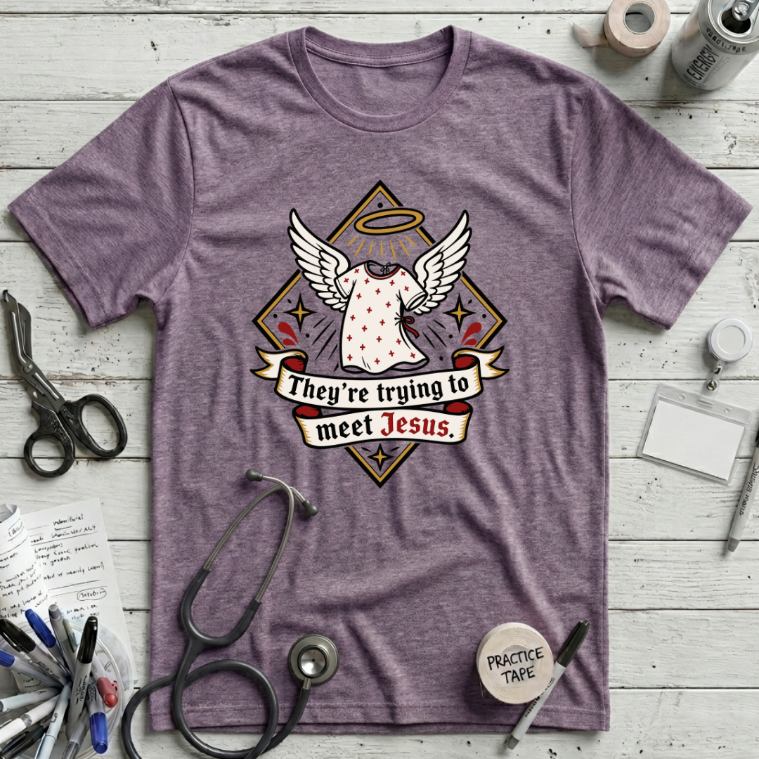 Meet Jesus T-Shirt - Heather Purple