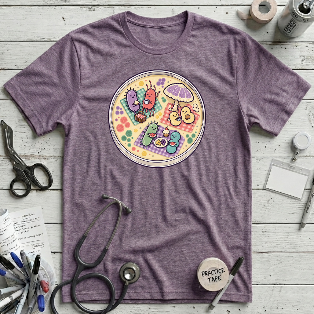 Microbial Picnic T-Shirt - Heather Purple