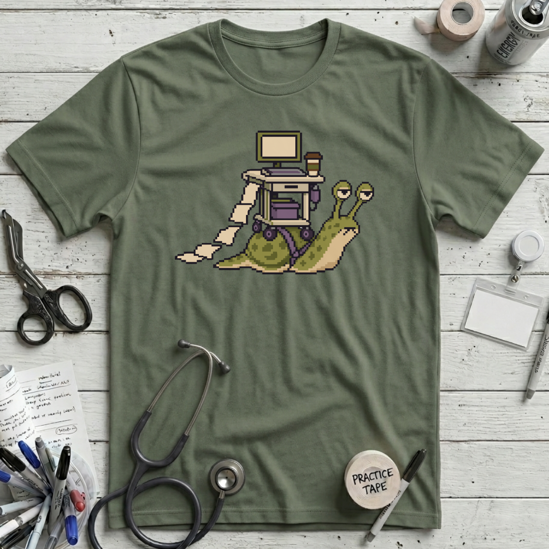 Overworked Snail T-Shirt - Military Green