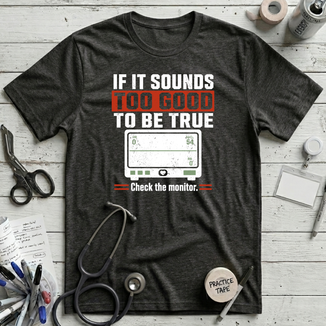 Monitor Check T-Shirt - Black Heather