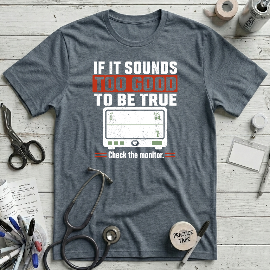 Monitor Check T-Shirt - Heather Slate