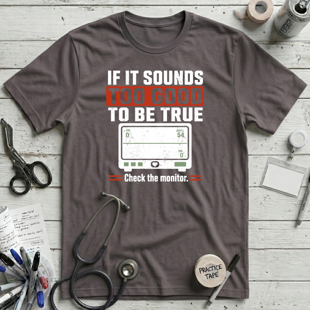Monitor Check T-Shirt - Pebble Brown
