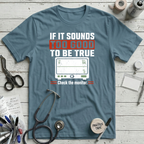 Monitor Check T-Shirt - Steel Blue