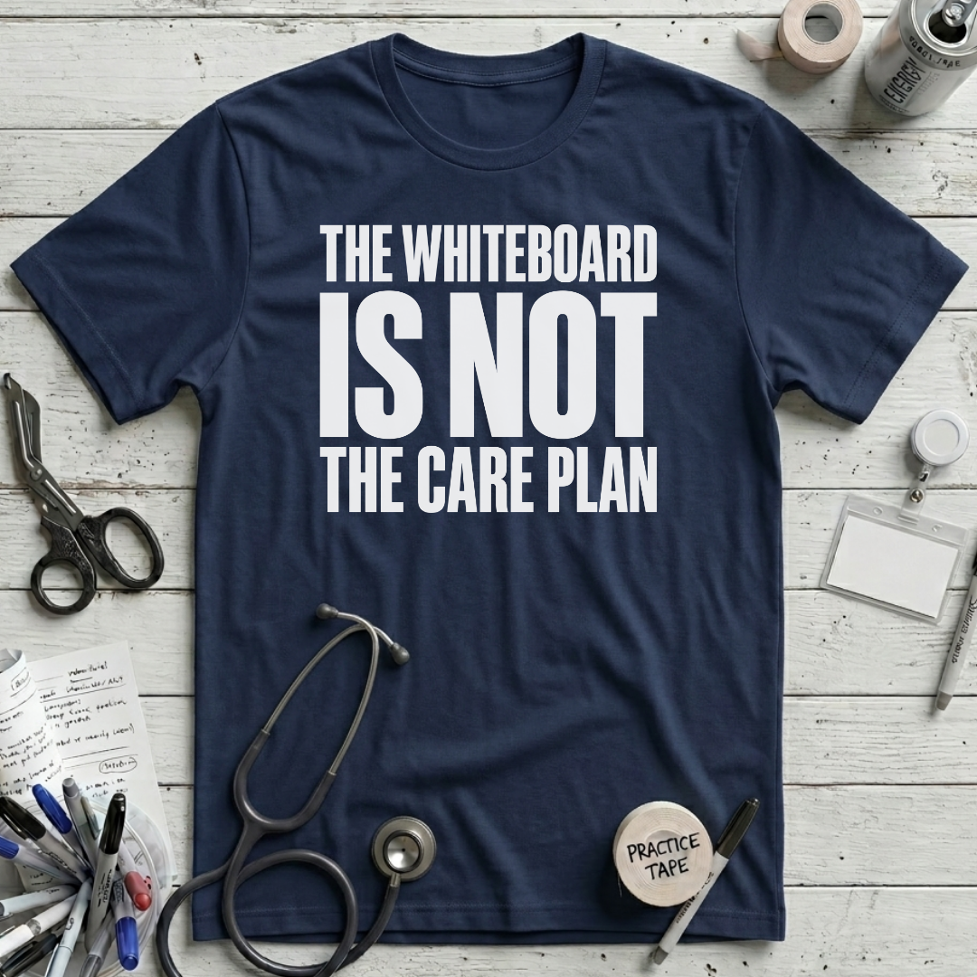 Whiteboard Care Plan T-Shirt - Navy