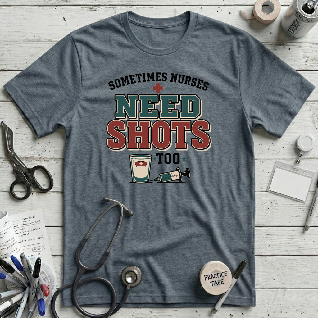 Need Shots T-Shirt - Heather Slate