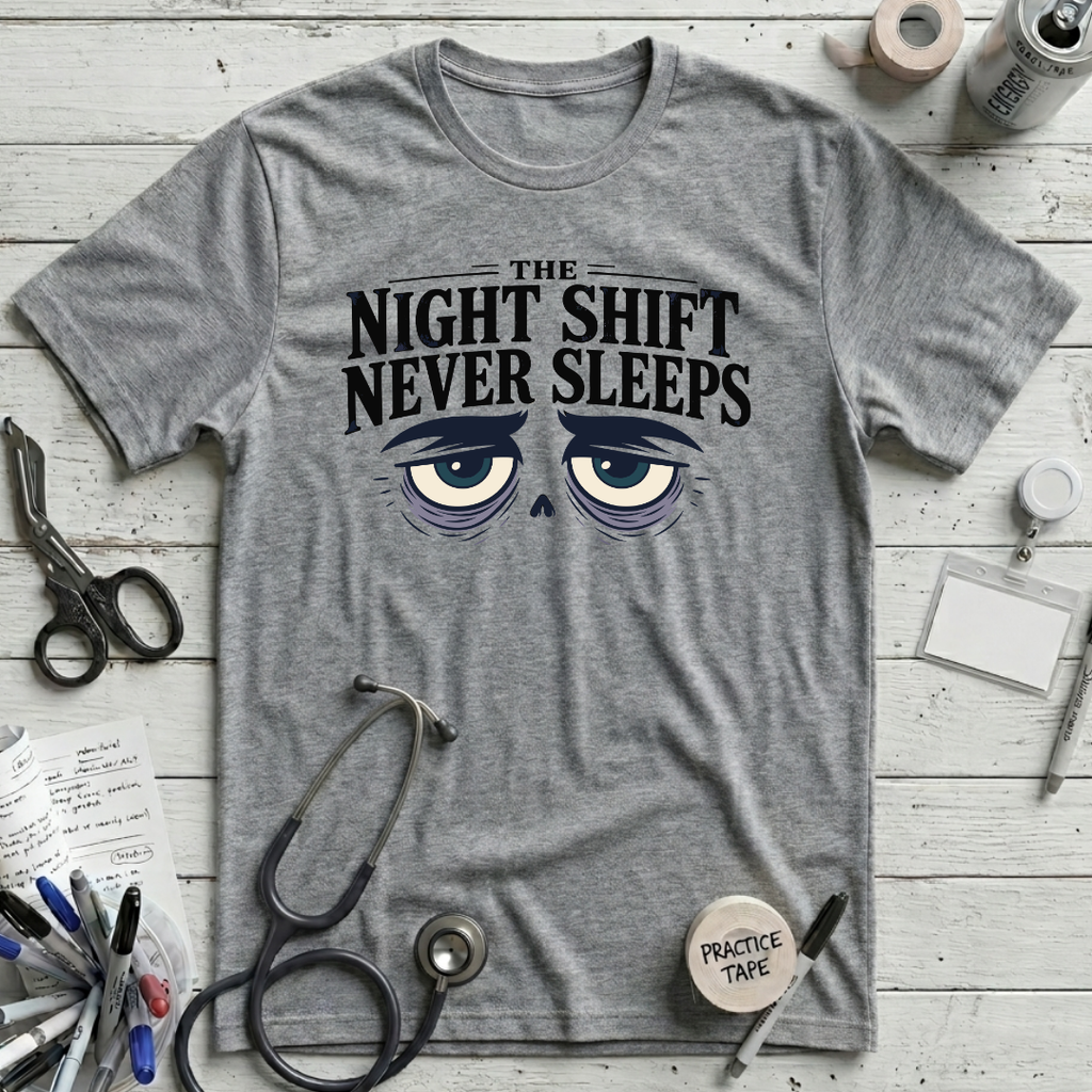 Never Sleeps T-Shirt - Athletic Heather