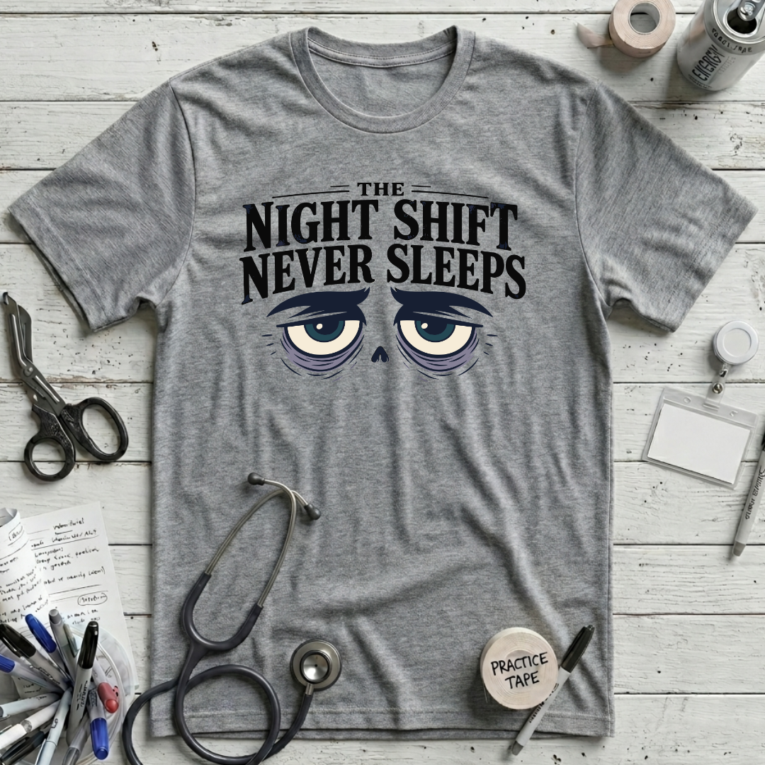 Never Sleeps T-Shirt - Athletic Heather