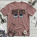 Never Sleeps T-Shirt - Heather Mauve
