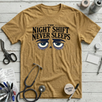 Never Sleeps T-Shirt - Heather Mustard
