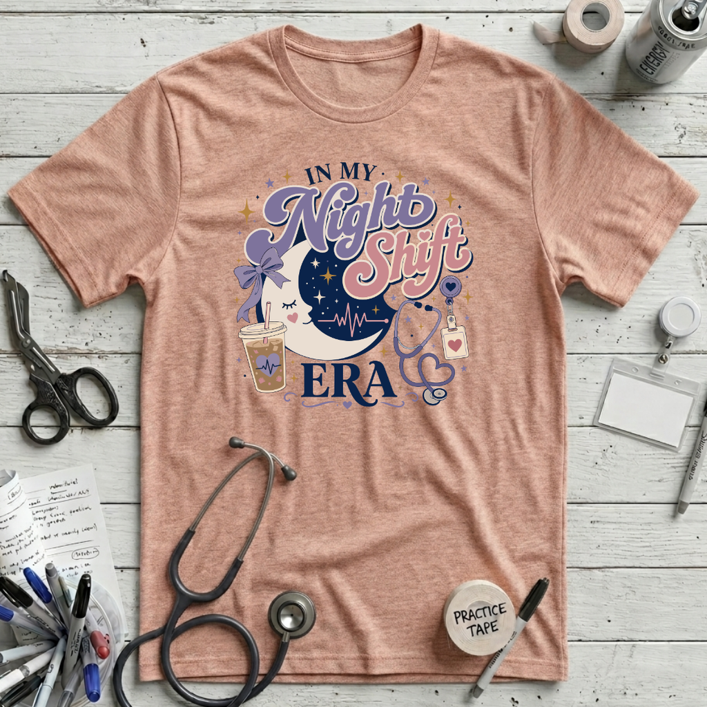 Night Shift Era T-Shirt - Heather Prism Peach