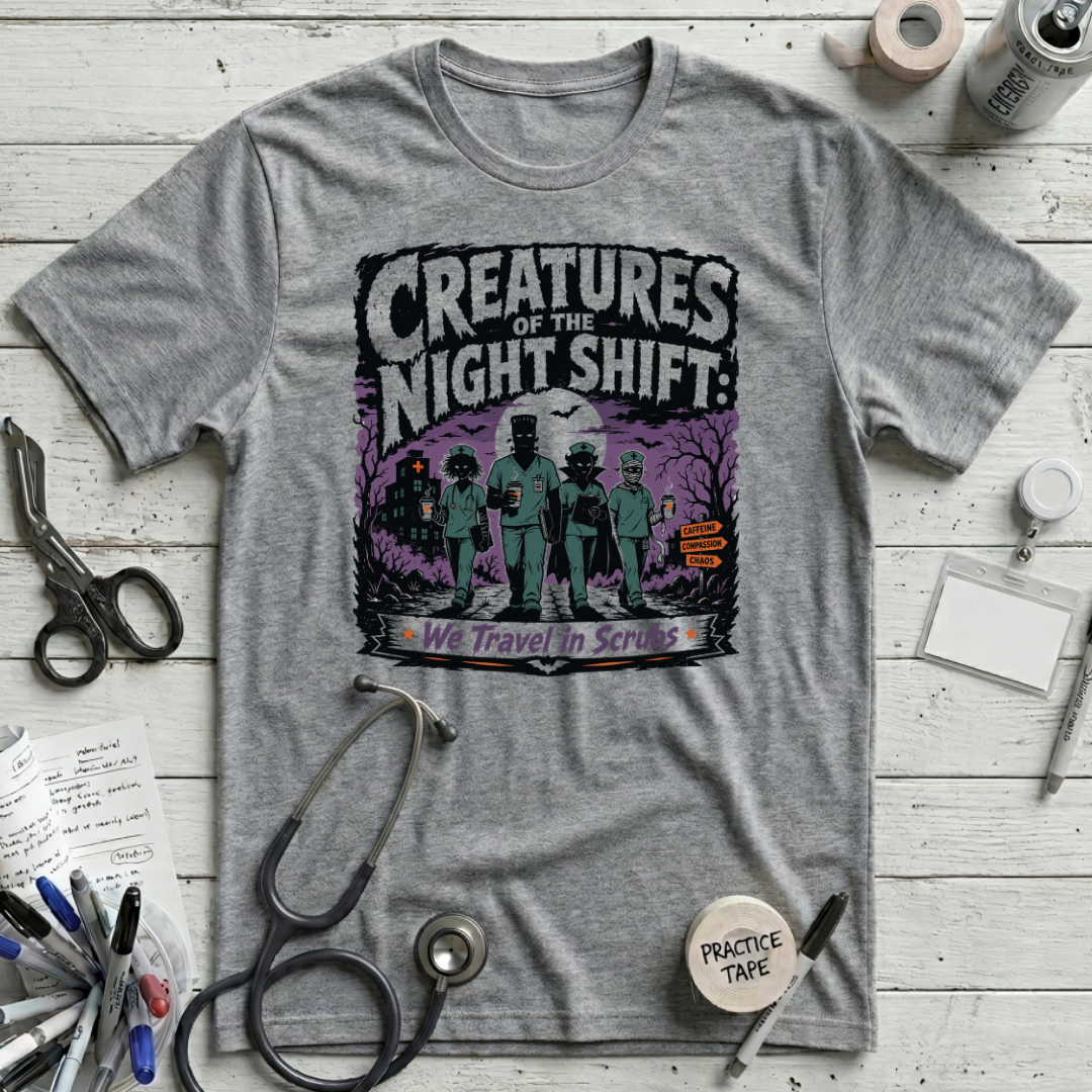 Night Shift Creatures T-Shirt - Athletic Heather