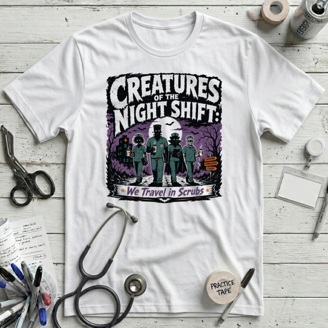 Night Shift Creatures T-Shirt - White