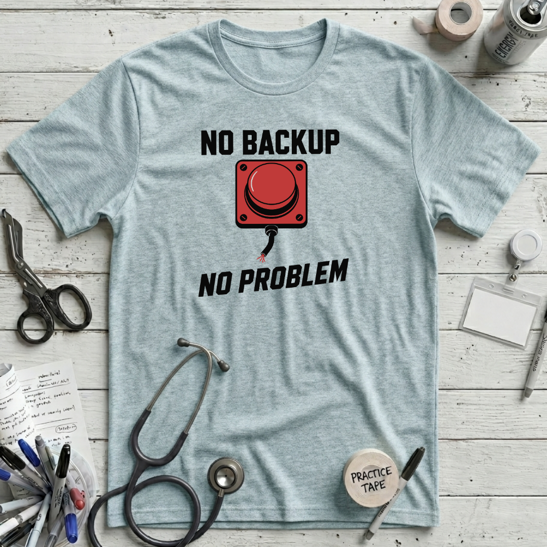 No Backup T-Shirt - Heather Prism Ice Blue