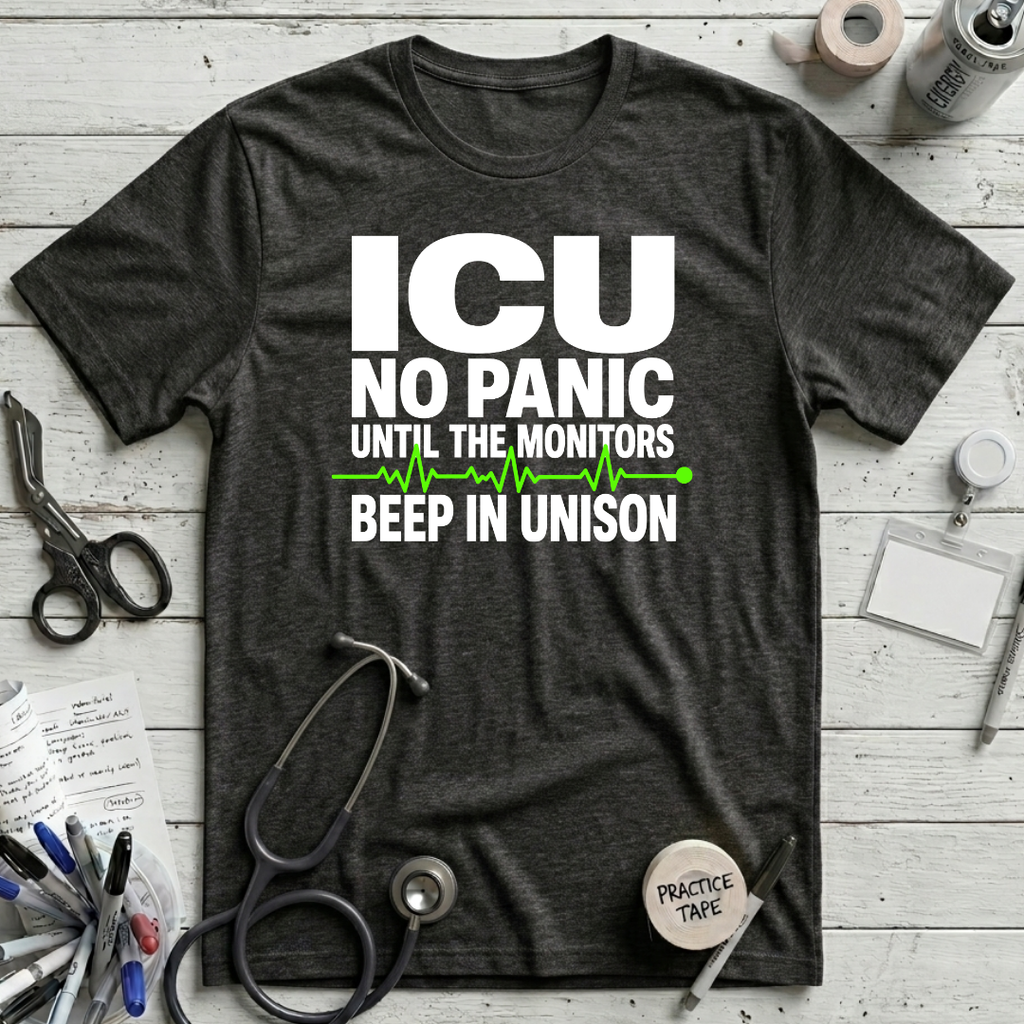 No Panic T-Shirt - Black Heather