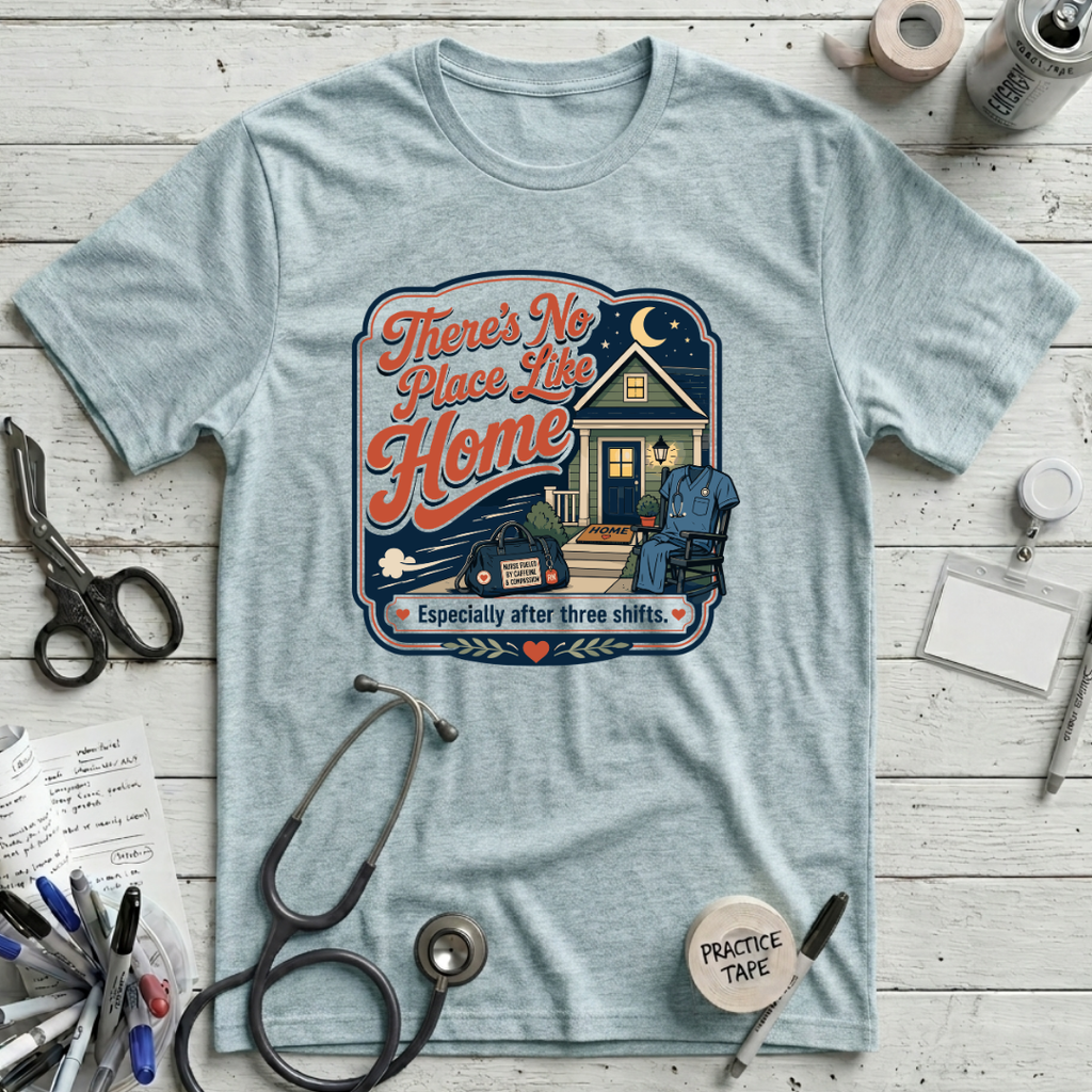 No Place Like Home T-Shirt - Heather Prism Ice Blue