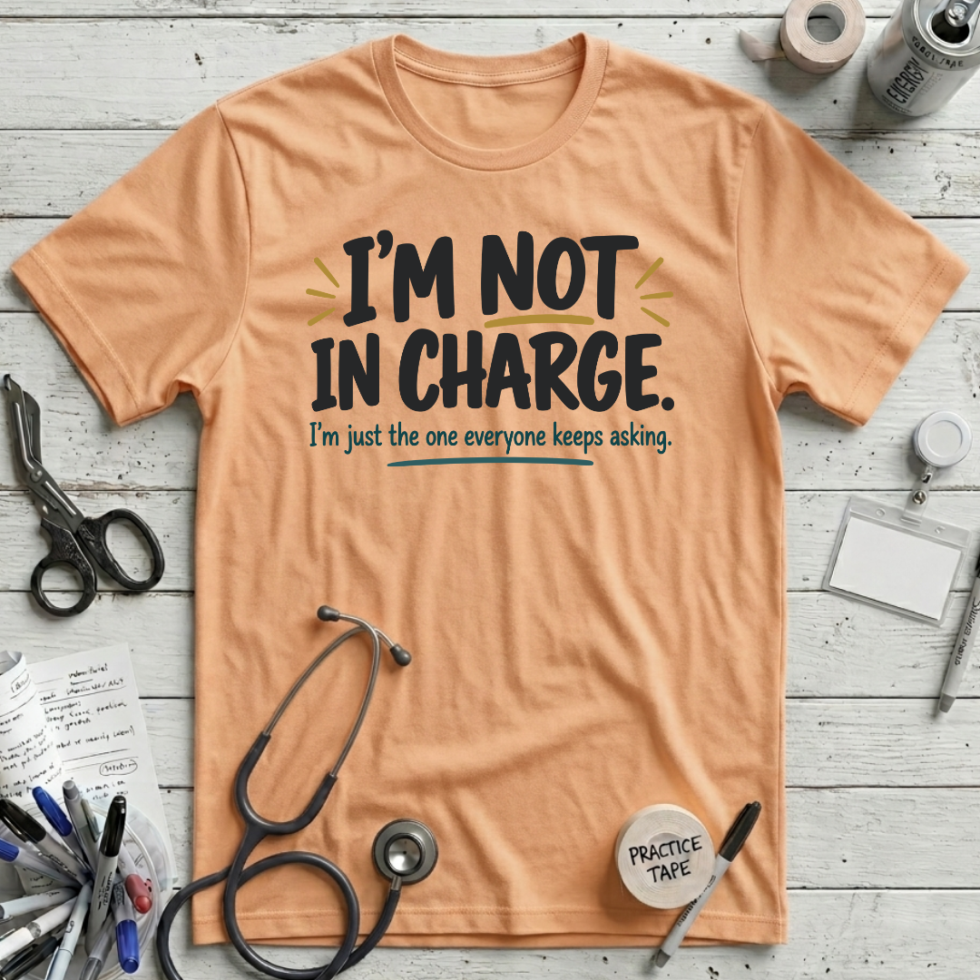 Not In Charge T-Shirt - Peach