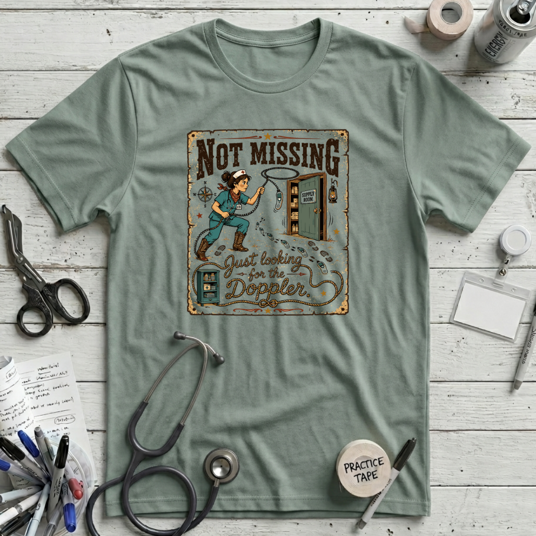 Not Missing T-Shirt - Dusty Blue