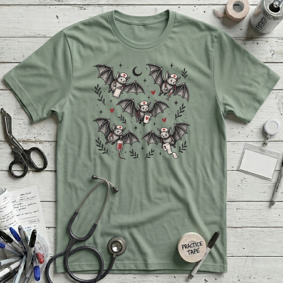 Nurse Bat T-Shirt - Sage