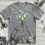 Nurse Ghost Flower T-Shirt - Athletic Heather