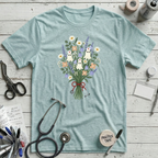 Nurse Ghost Flower T-Shirt - Heather Ice Blue