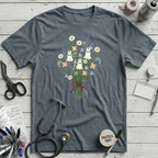 Nurse Ghost Flower T-Shirt - Heather Slate