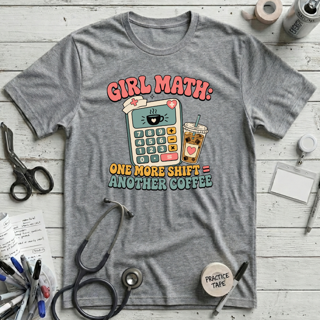 Nurse Girl Math T-Shirt - Athletic Heather