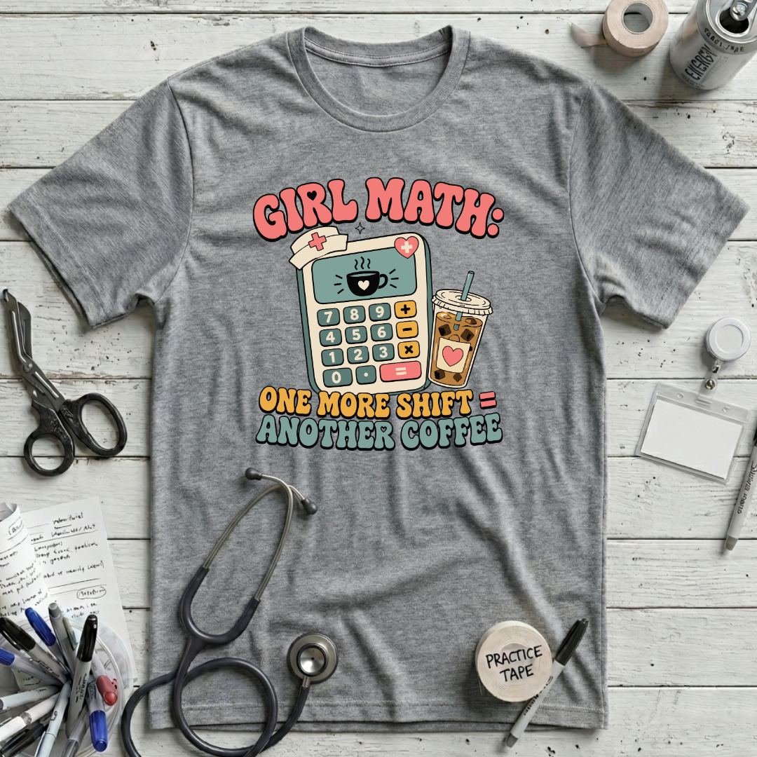 Nurse Girl Math T-Shirt - Athletic Heather