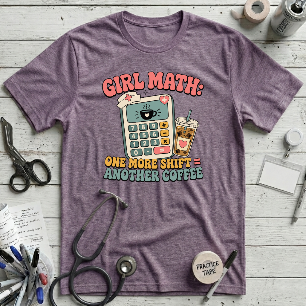 Nurse Girl Math T-Shirt - Heather Purple