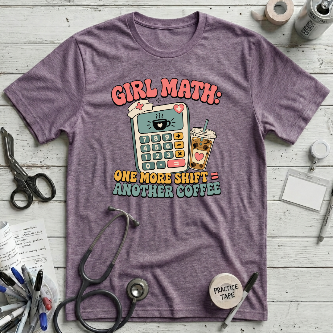 Nurse Girl Math T-Shirt - Heather Purple
