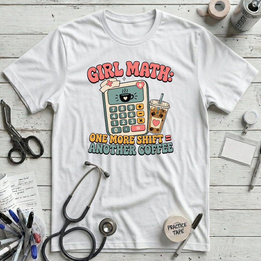 Nurse Girl Math T-Shirt - White