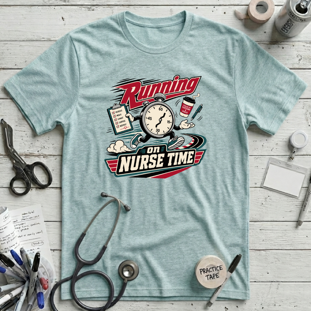 Nurse Time T-Shirt - Heather Ice Blue