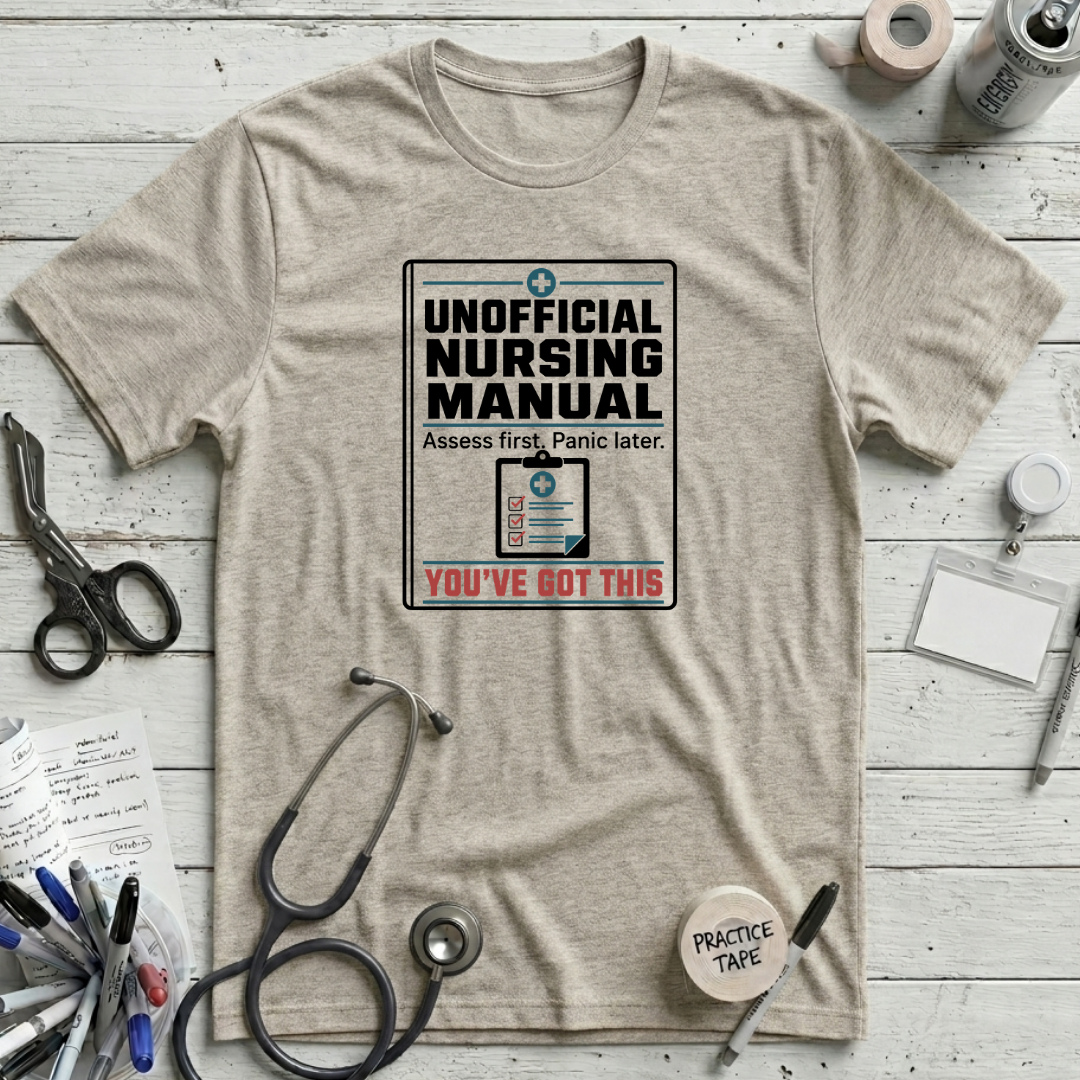 Nursing Manual T-Shirt - Heather Prism Natural