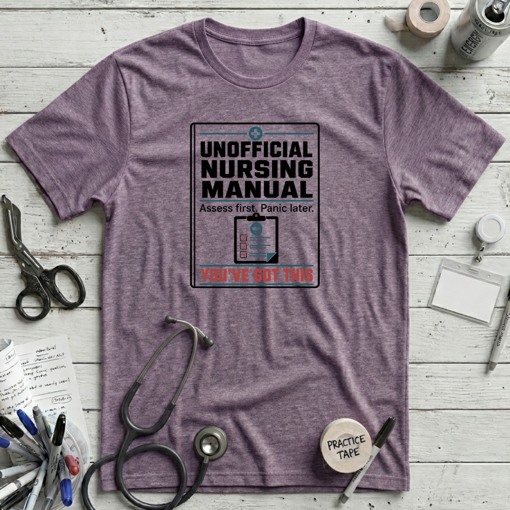 Nursing Manual T-Shirt - Heather Purple