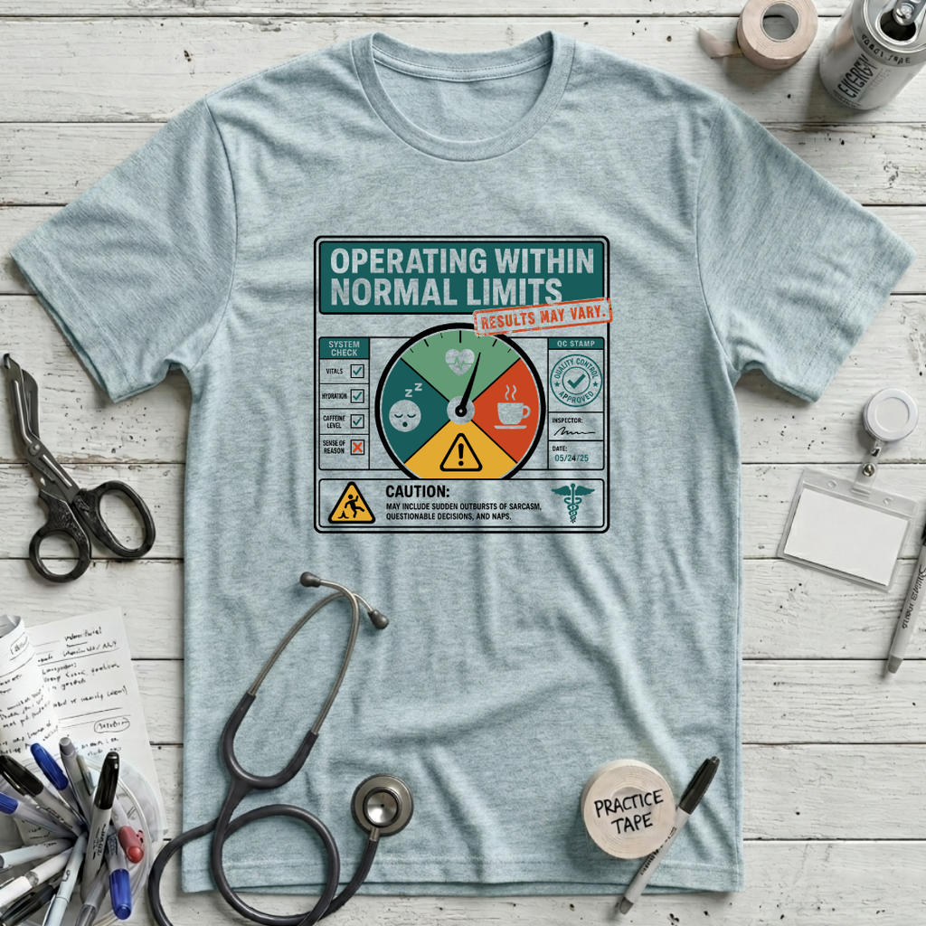 Operating Within Normal Limits T-Shirt - Heather Prism Ice Blue