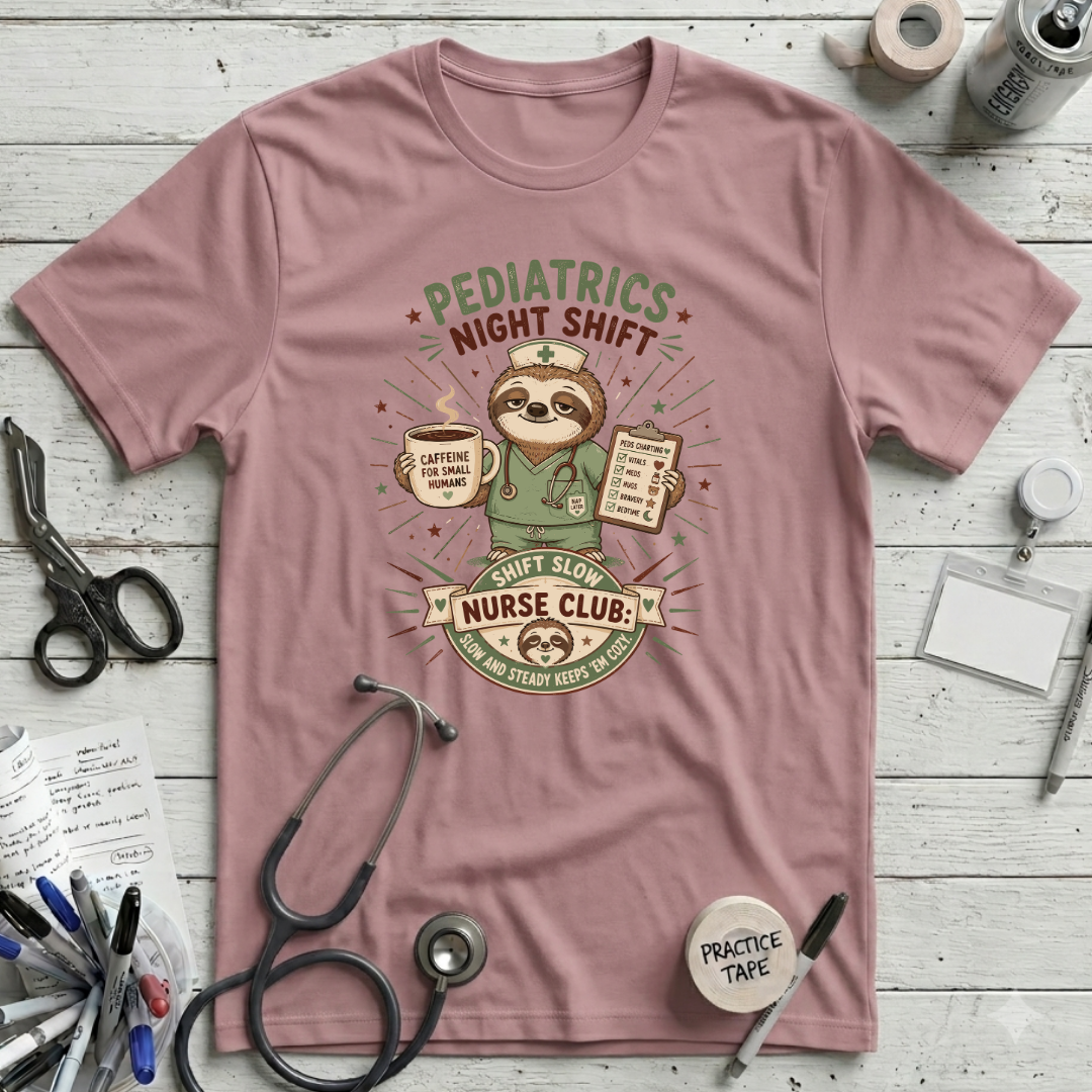 Pediatrics Night Shift Nurse Club T-Shirt