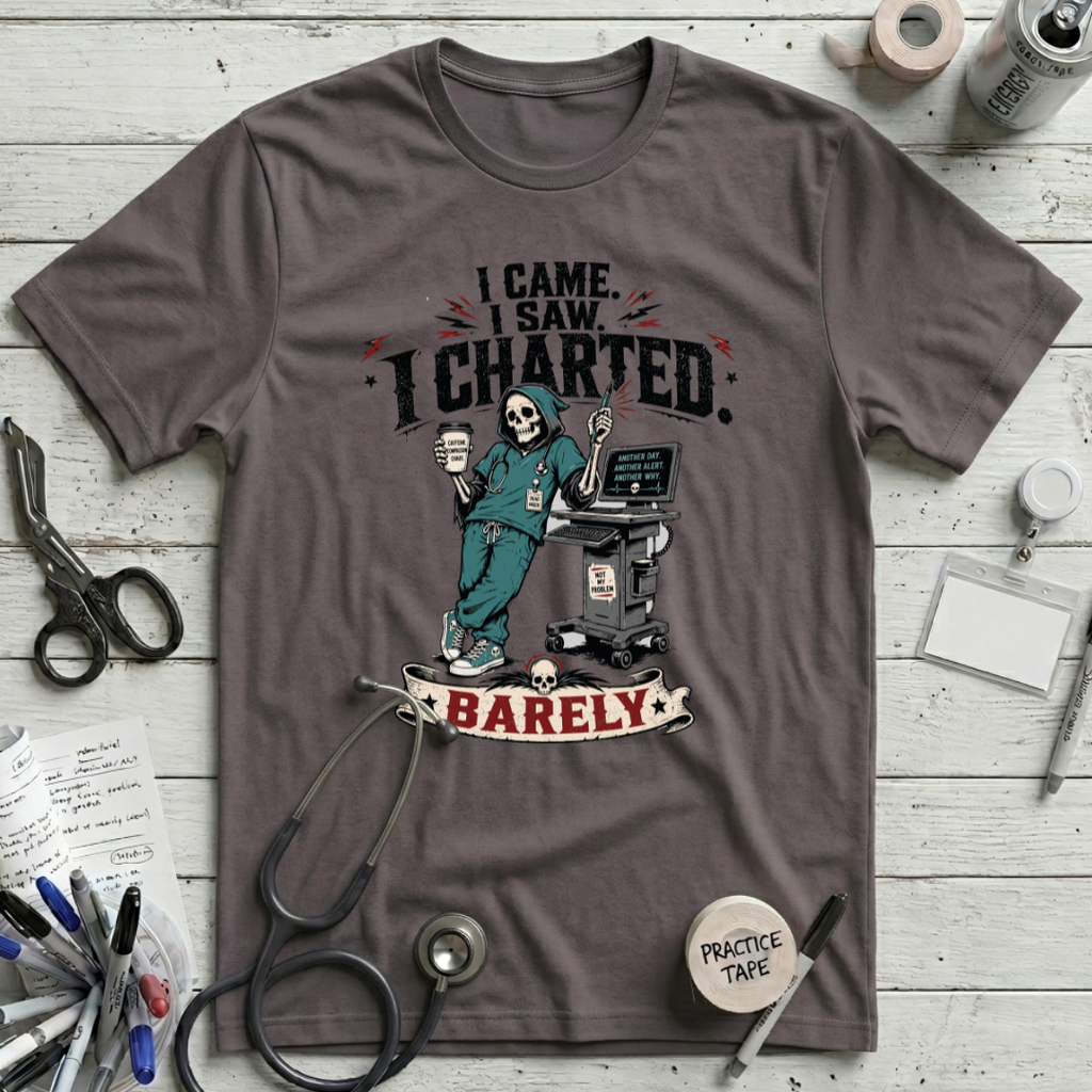 I Came I Saw I Charted T-Shirt - Pebble Brown