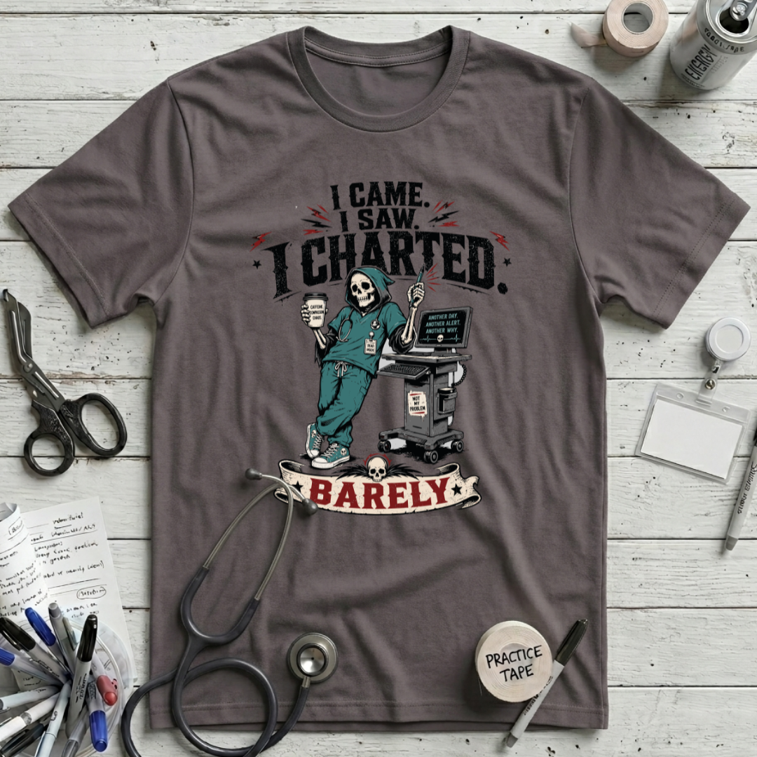 I Came I Saw I Charted T-Shirt - Pebble Brown