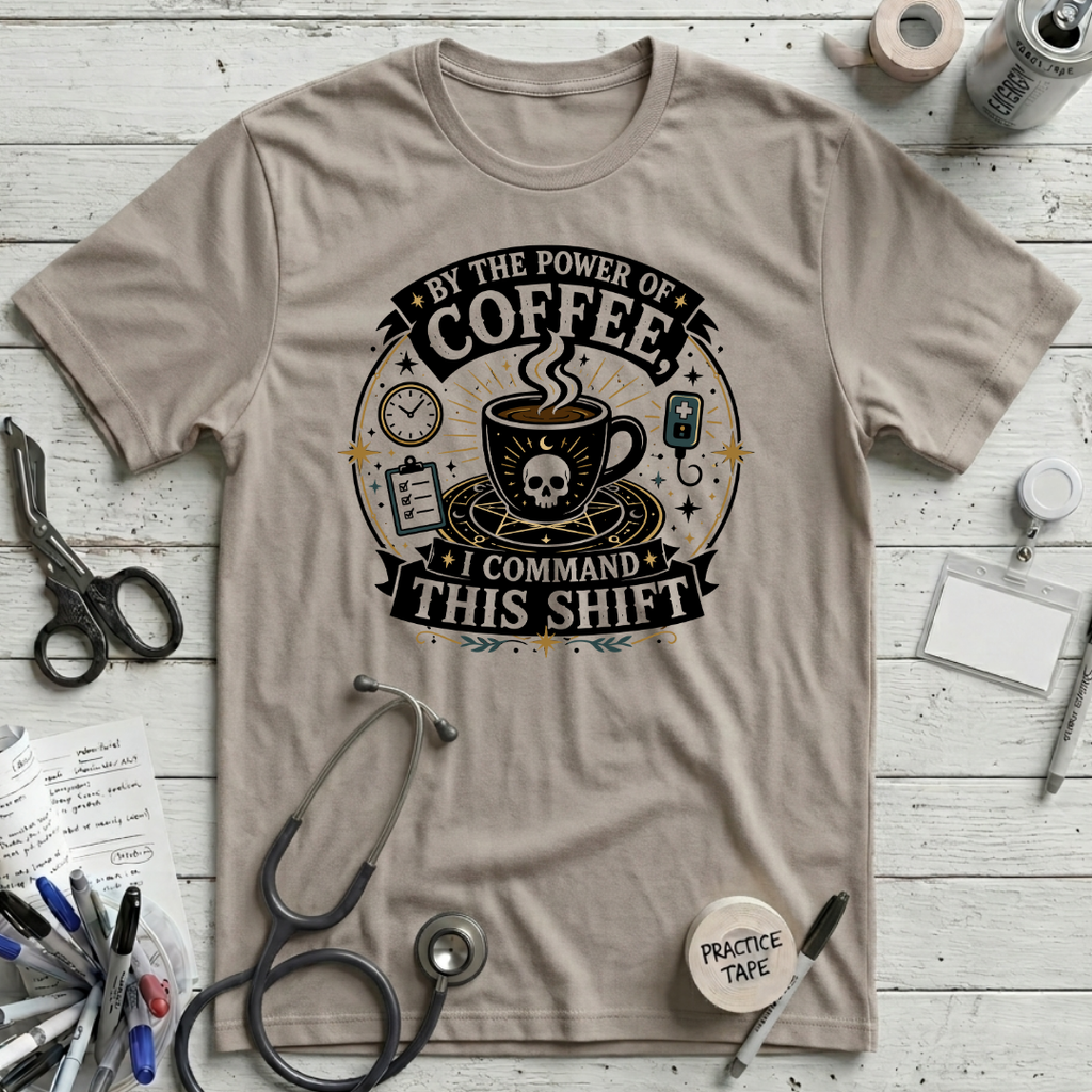 Power of Coffee T-Shirt - Heather Dust