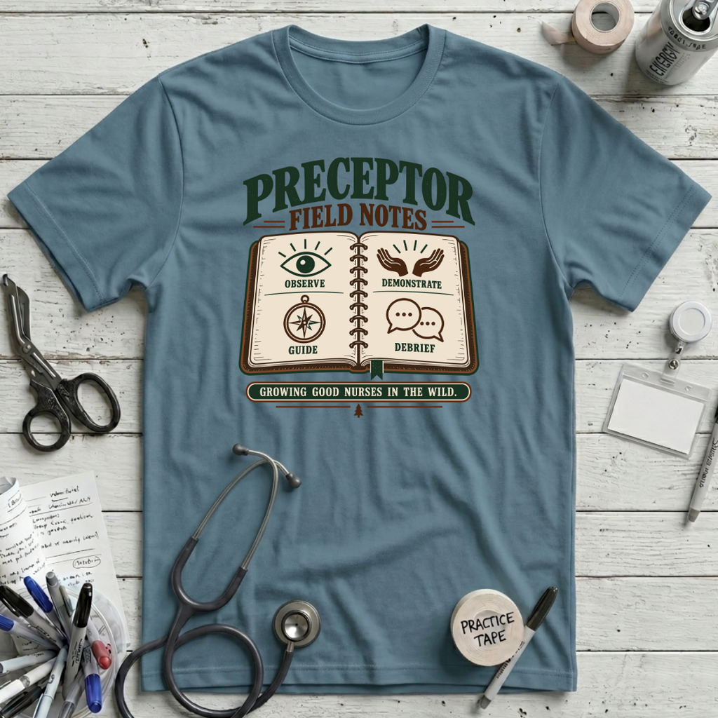 Preceptor Field Notes T-Shirt - Steel Blue