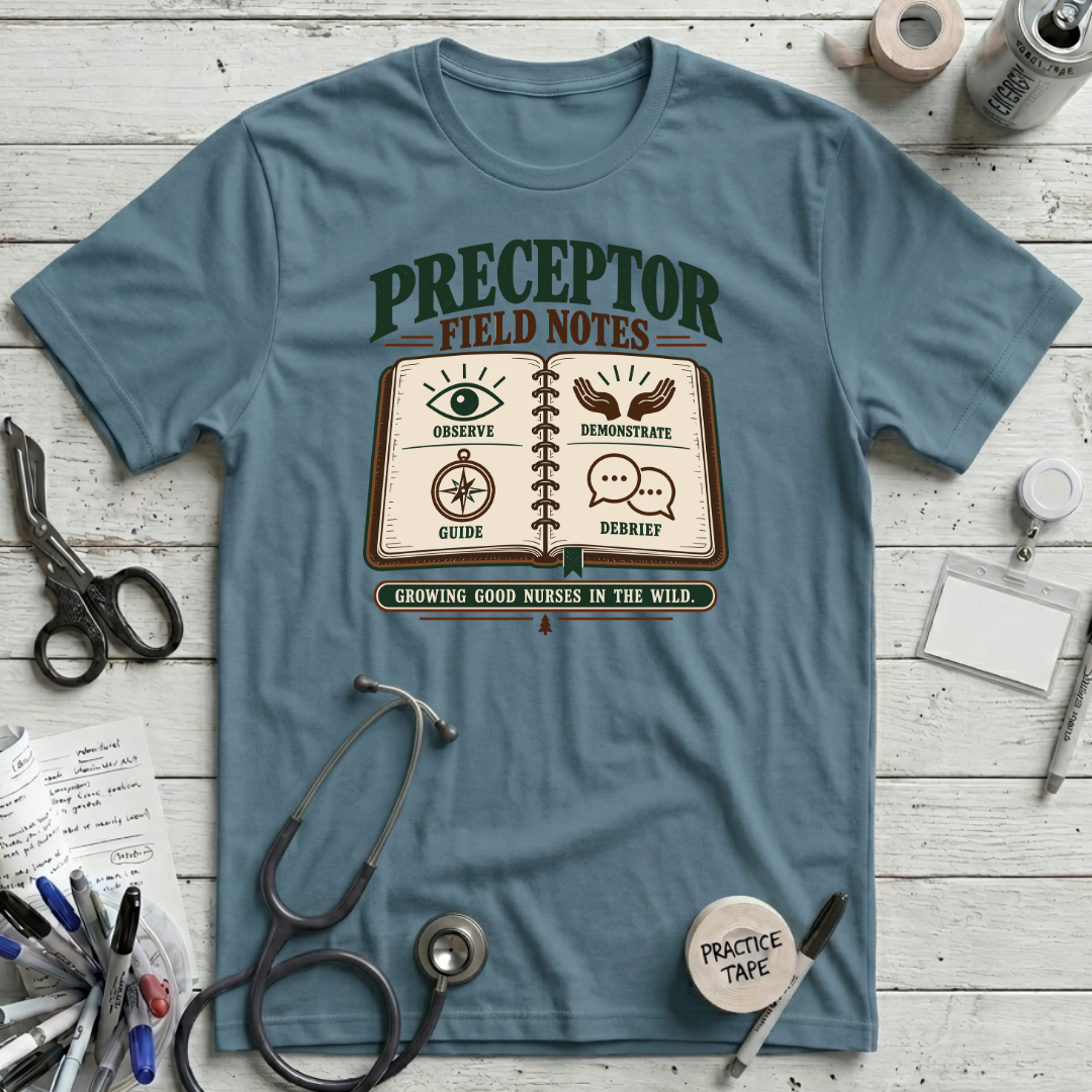 Preceptor Field Notes T-Shirt - Steel Blue