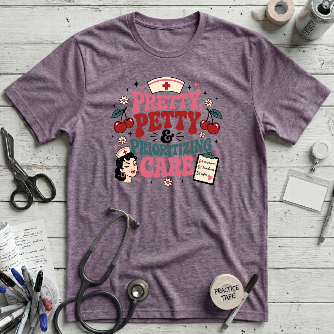 Prioritizing Care T-Shirt - Heather Purple