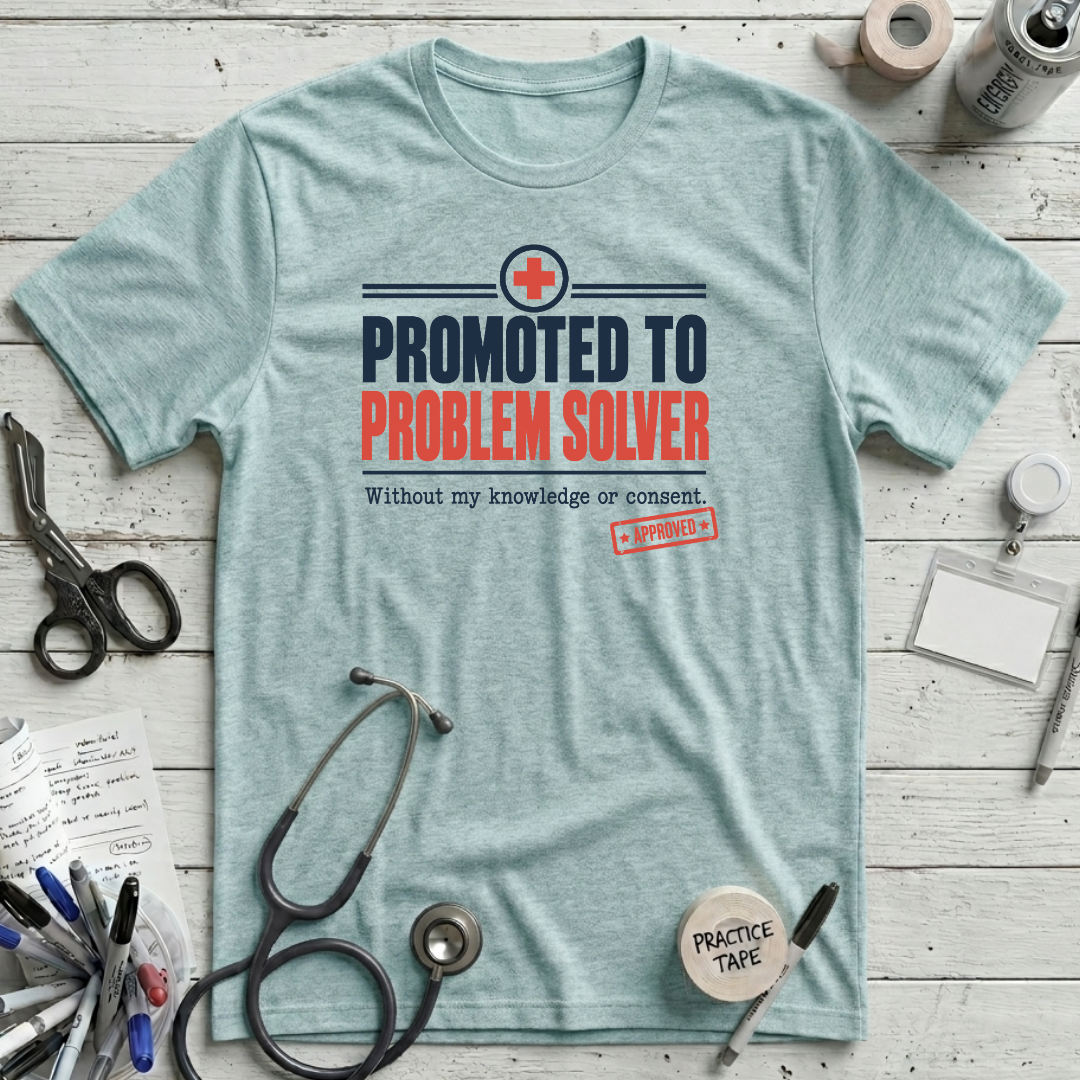Problem Solver T-Shirt - Heather Ice Blue