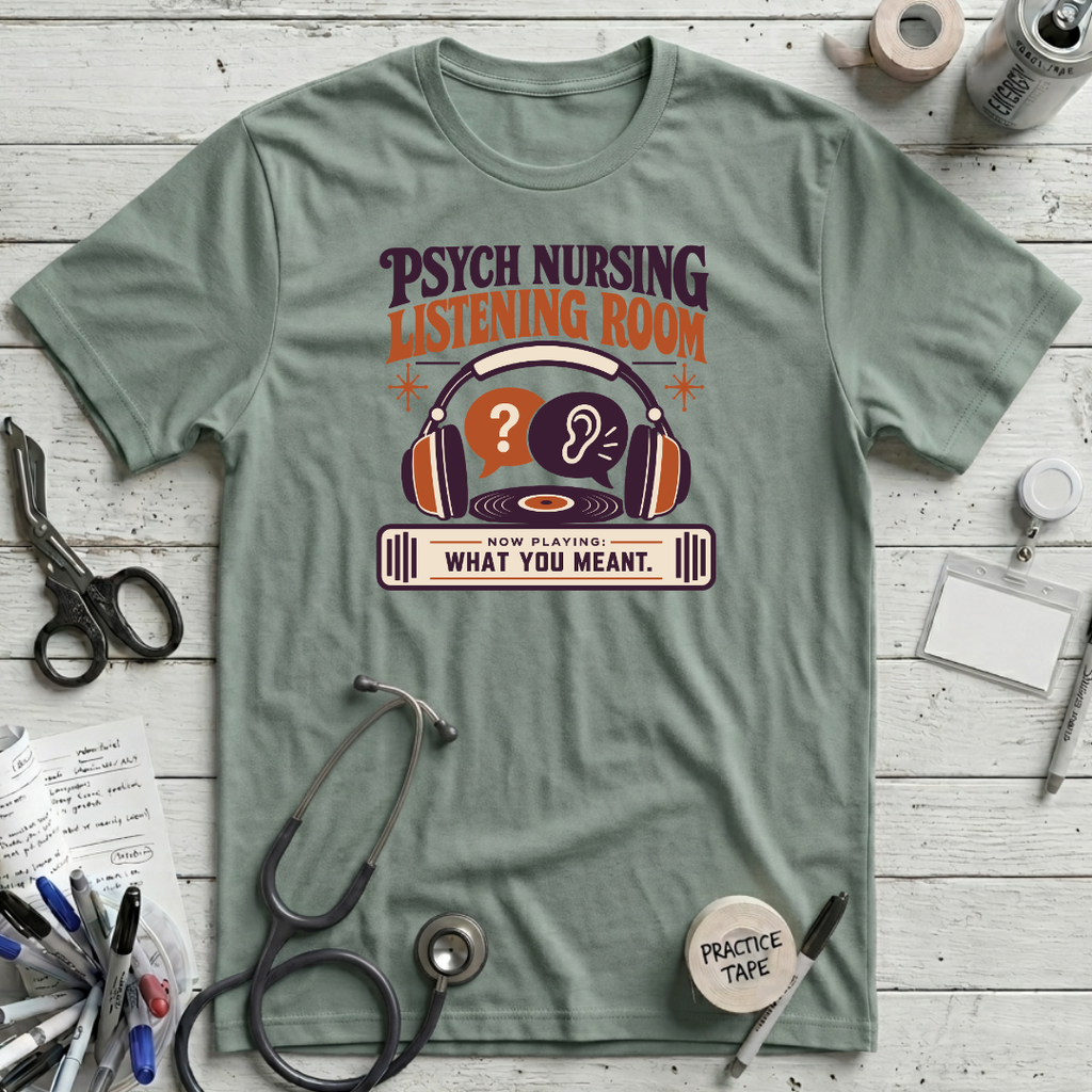 Psych Listening Room T-Shirt - Dusty Blue
