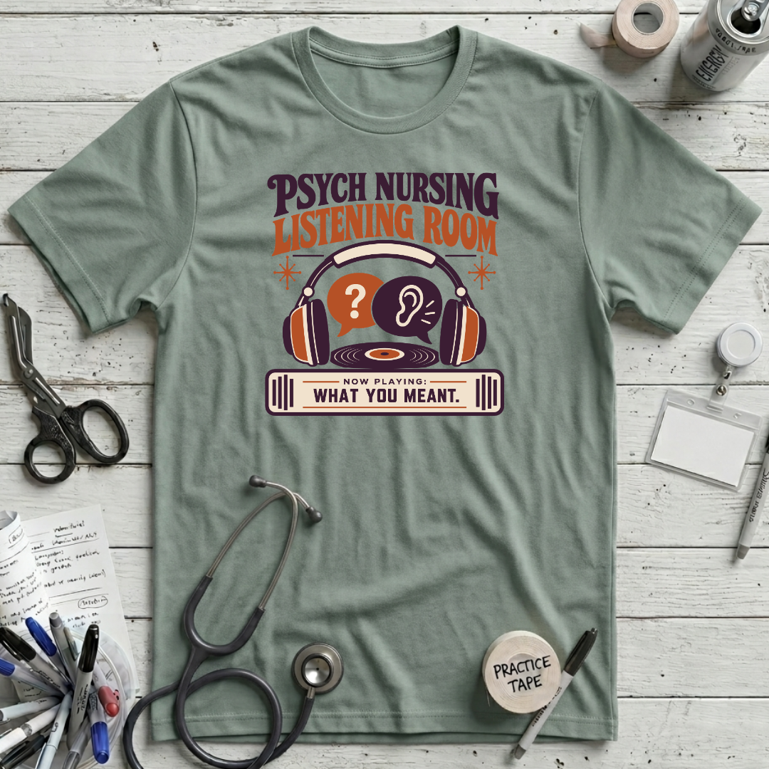 Psych Listening Room T-Shirt - Dusty Blue