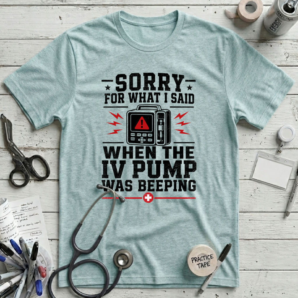 Pump Beeping T-Shirt - Heather Ice Blue