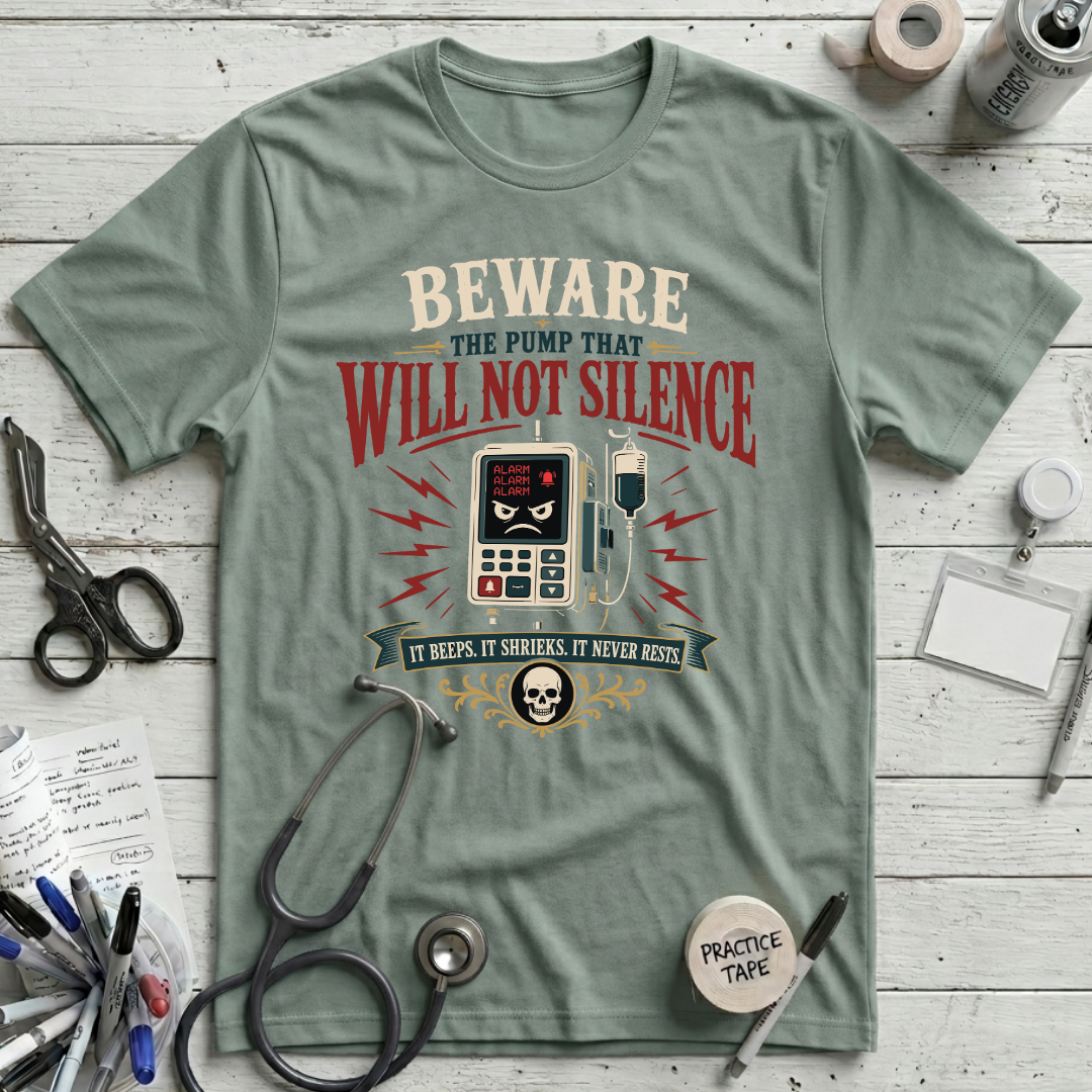 Pump Not Silenced T-Shirt - Dusty Blue