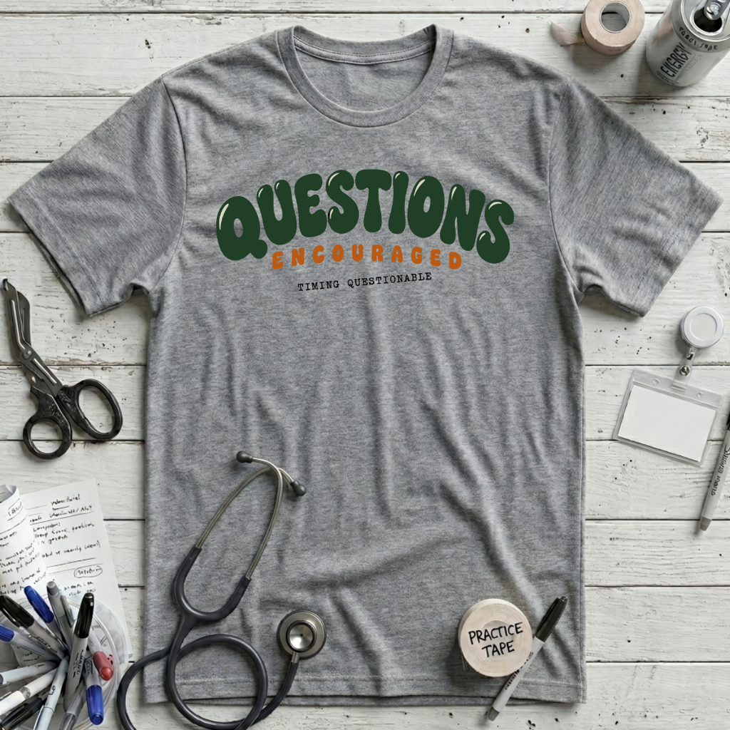 Questions Encouraged T-Shirt - Athletic Heather