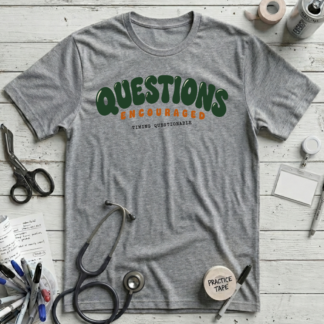 Questions Encouraged T-Shirt - Athletic Heather