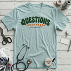 Questions Encouraged T-Shirt - Heather Ice Blue