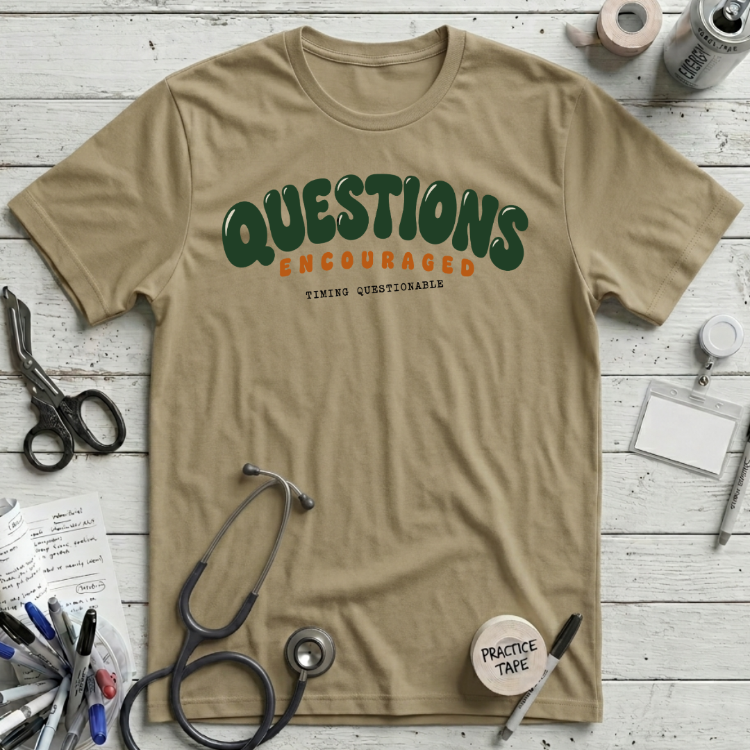 Questions Encouraged T-Shirt - Tan